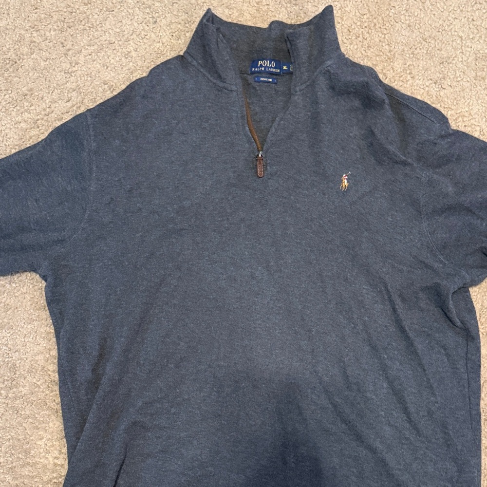 Polo by Ralph Lauren Men's Dark Blue Quarter-Zip Pullover